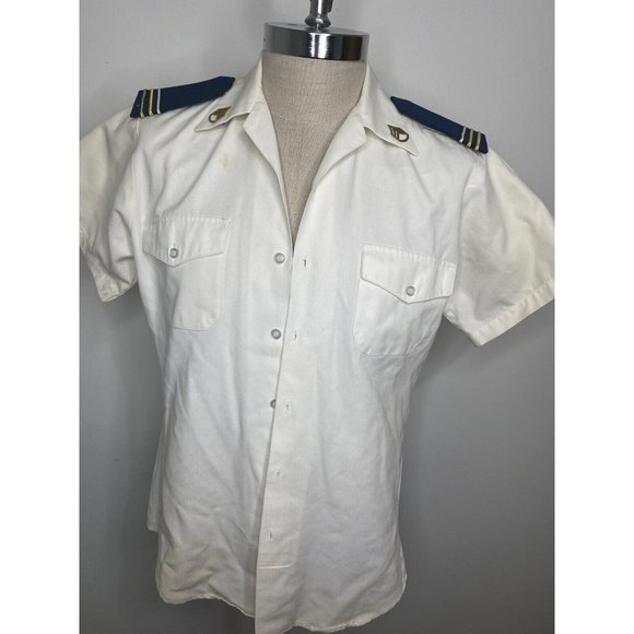 Other - Vintage MIlitary Academy Uniform Shirt White Navy Army ?